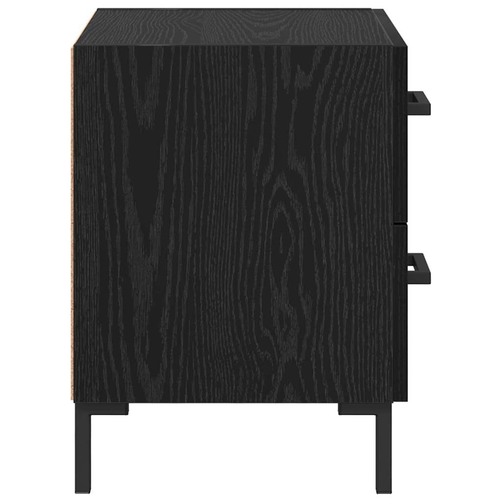 Bedside Cabinet Black Oak 40 x 35 x 47.5 cm Engineered Wood