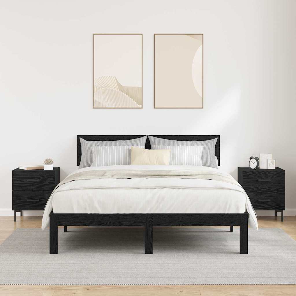 Bedside Cabinet 2 pcs Black Oak 40 x 35 x 47.5 cm