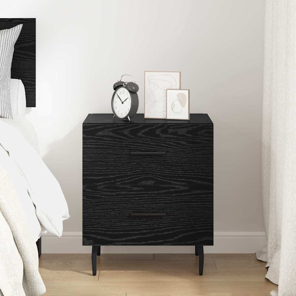 Bedside Cabinet Black oak 40 x 35 x 47.5 cm Engineered wood