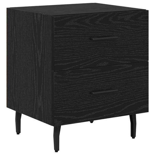 Bedside Cabinet Black oak 40 x 35 x 47.5 cm Engineered wood