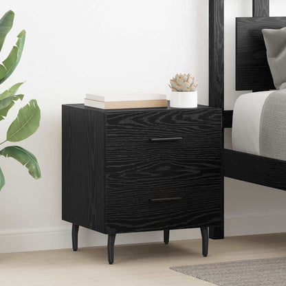 Bedside Cabinet with Drawer 2 pcs Black Oak 40 x 35 x 47.5 cm