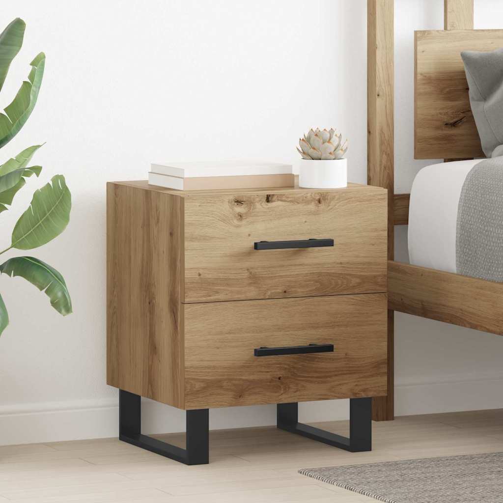 Bedside Cabinet with Drawer 2 pcs Artisan Oak 40 x 35 x 47.5 cm
