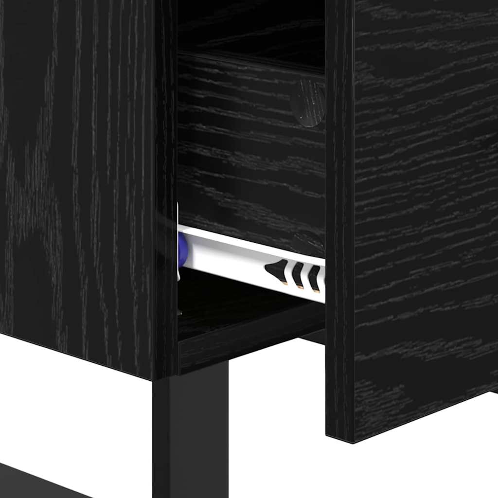 Bedside Cabinet Black Oak 40 x 35 x 47.5 cm Engineered Wood
