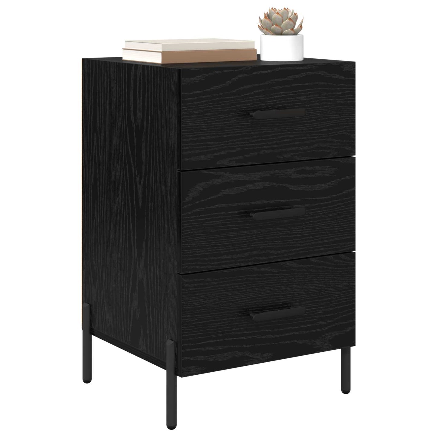 Bedside Cabinet Black Oak 40 x 40 x 66 cm Engineered Wood