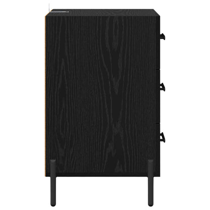 Bedside Cabinet Black Oak 40 x 40 x 66 cm Engineered Wood
