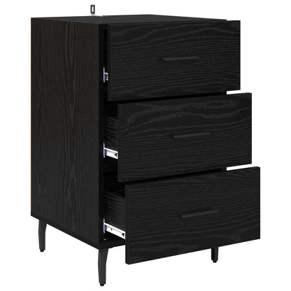 Bedside Cabinet Black Oak 40 x 40 x 66 cm Engineered Wood