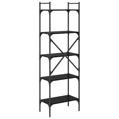 Bookcase Black Oak 56 x 32 x 174 cm Engineered Wood