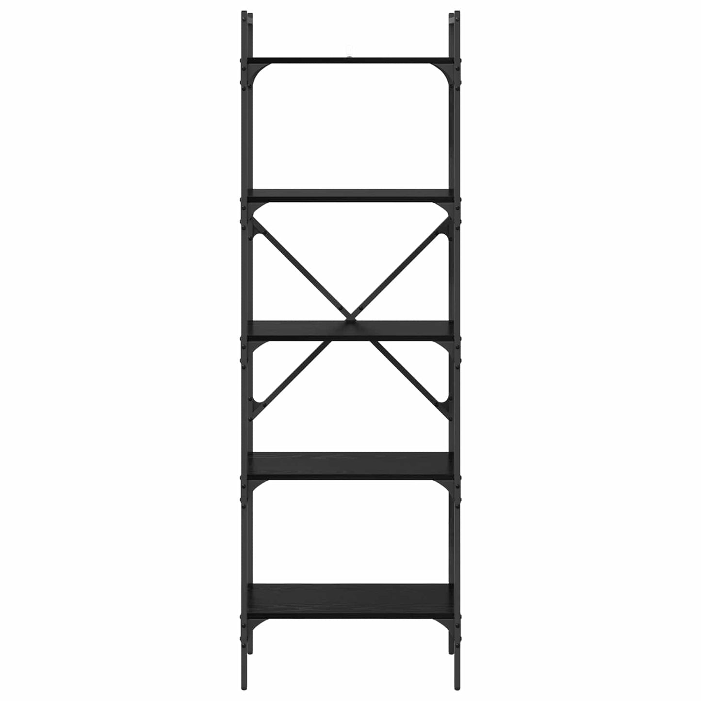 Bookcase Black Oak 56 x 32 x 174 cm Engineered Wood