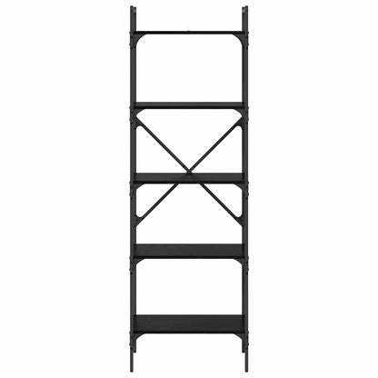 Bookcase Black Oak 56 x 32 x 174 cm Engineered Wood