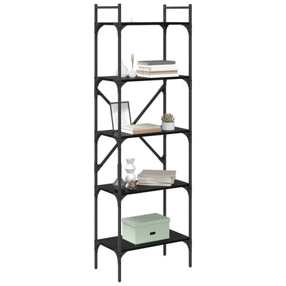 Bookcase Black Oak 56 x 32 x 174 cm Engineered Wood