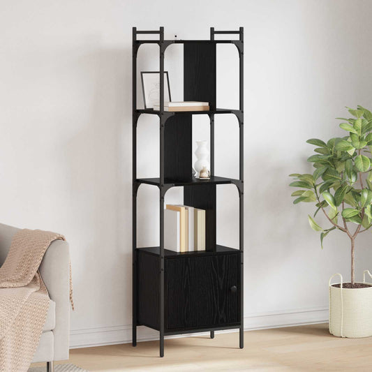 Bookcase 6-Tier 44.5 x 30 x 154.5 cm Engineered Wood Black Oak