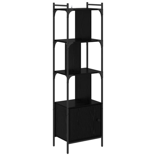 Bookcase 6-Tier 44.5 x 30 x 154.5 cm Engineered Wood Black Oak
