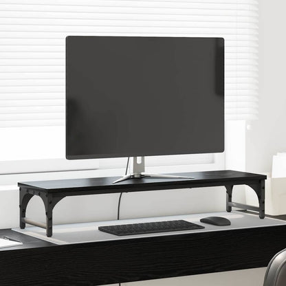 Monitor Stand Black Oak 85 x 23 x 15.5 cm Engineered Wood