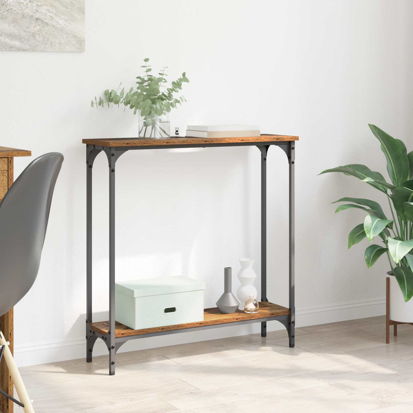 Console Table Old Wood 75 x 22.5 x 75 cm Engineered Wood