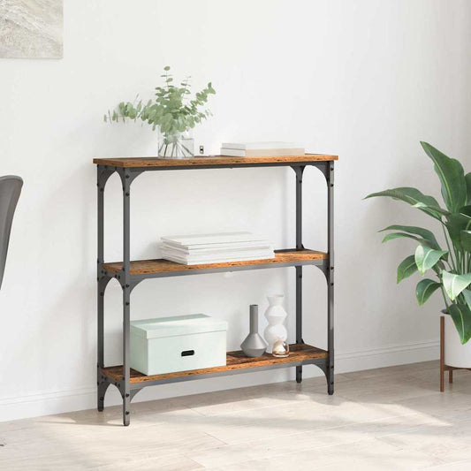 Console Table with Shelf Old wood 75 x 22.5 x 75 cm