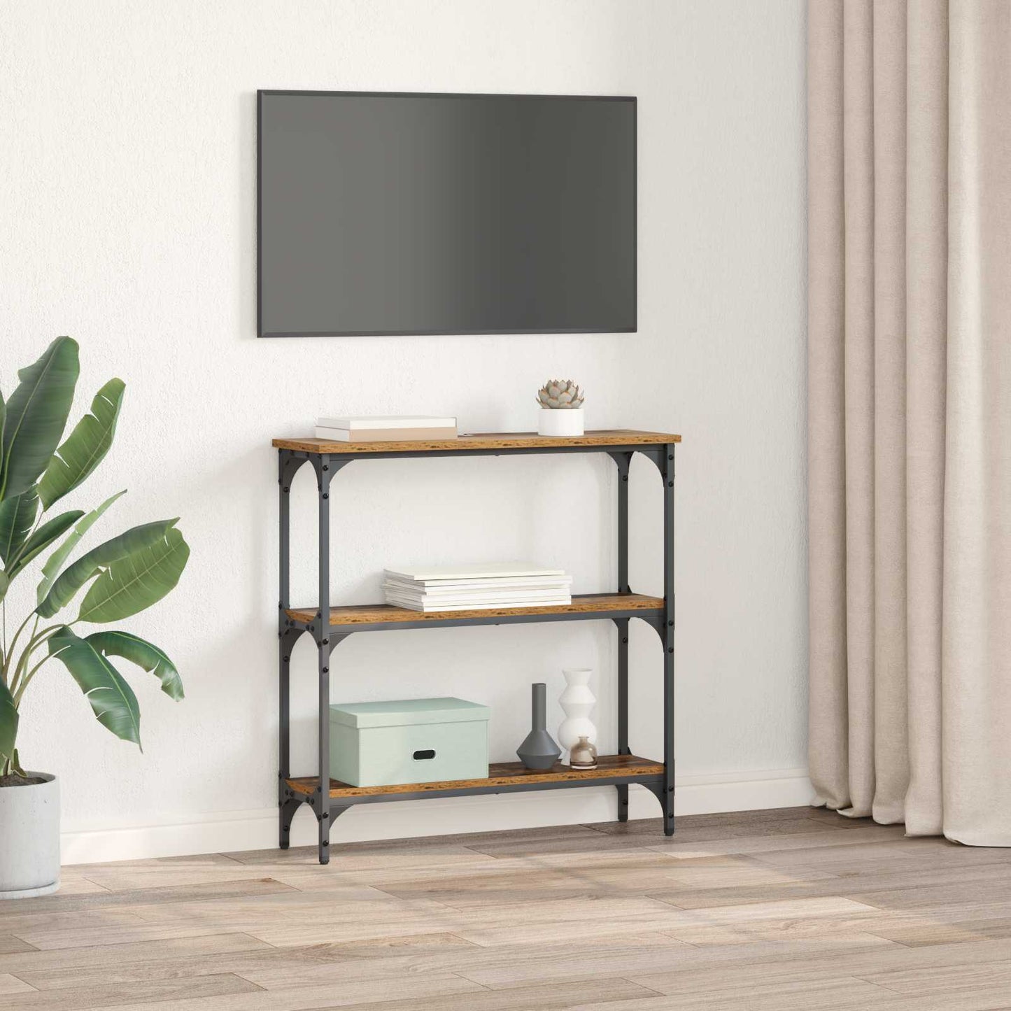 Console Table Old Wood 75 x 22.5 x 75 cm Engineered Wood