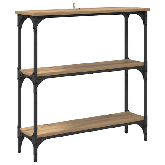 Console Table with Shelf Artisan oak 75 x 22.5 x 75 cm