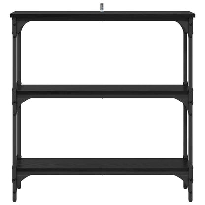Console Table with Shelf Black oak 75 x 22.5 x 75 cm