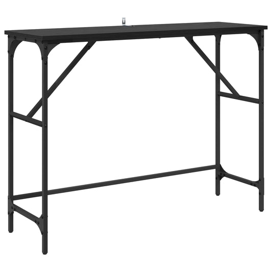 Console Table Black Oak 100 x 32 x 75 cm Engineered Wood