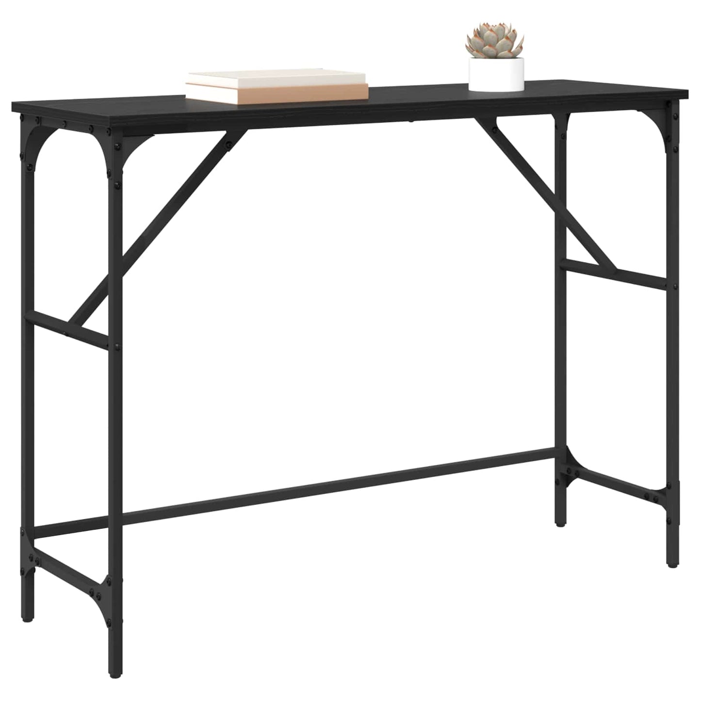 Console Table Black Oak 100 x 32 x 75 cm Engineered Wood