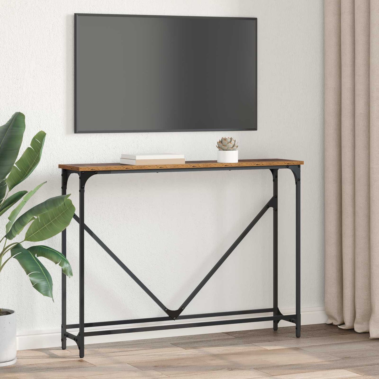 Console Table Manual Old Wood 102 x 23 x 75 cm Engineered Wood