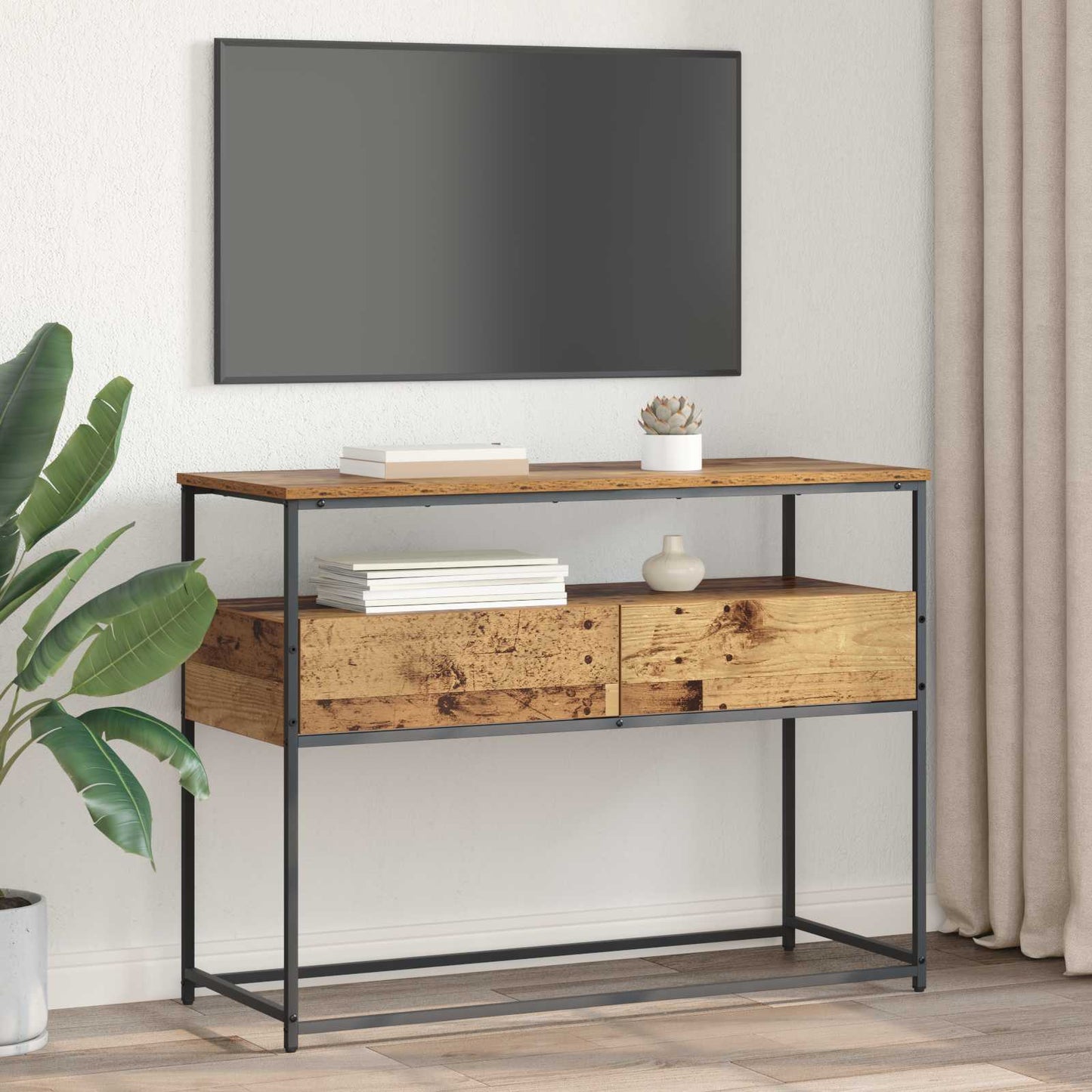 Console Table Old Wood 100 x 40 x 75 cm Engineered Wood
