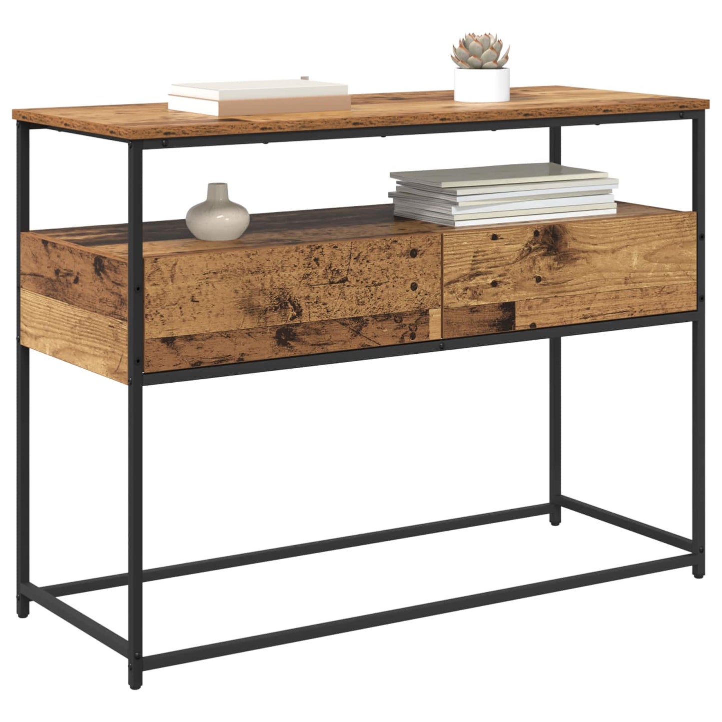 Console Table Old Wood 100 x 40 x 75 cm Engineered Wood