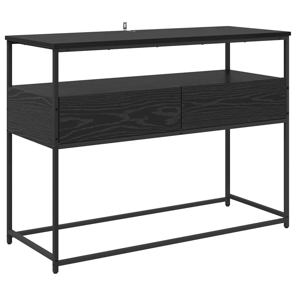 Console Table Black Oak 100 x 40 x 75 cm Engineered Wood