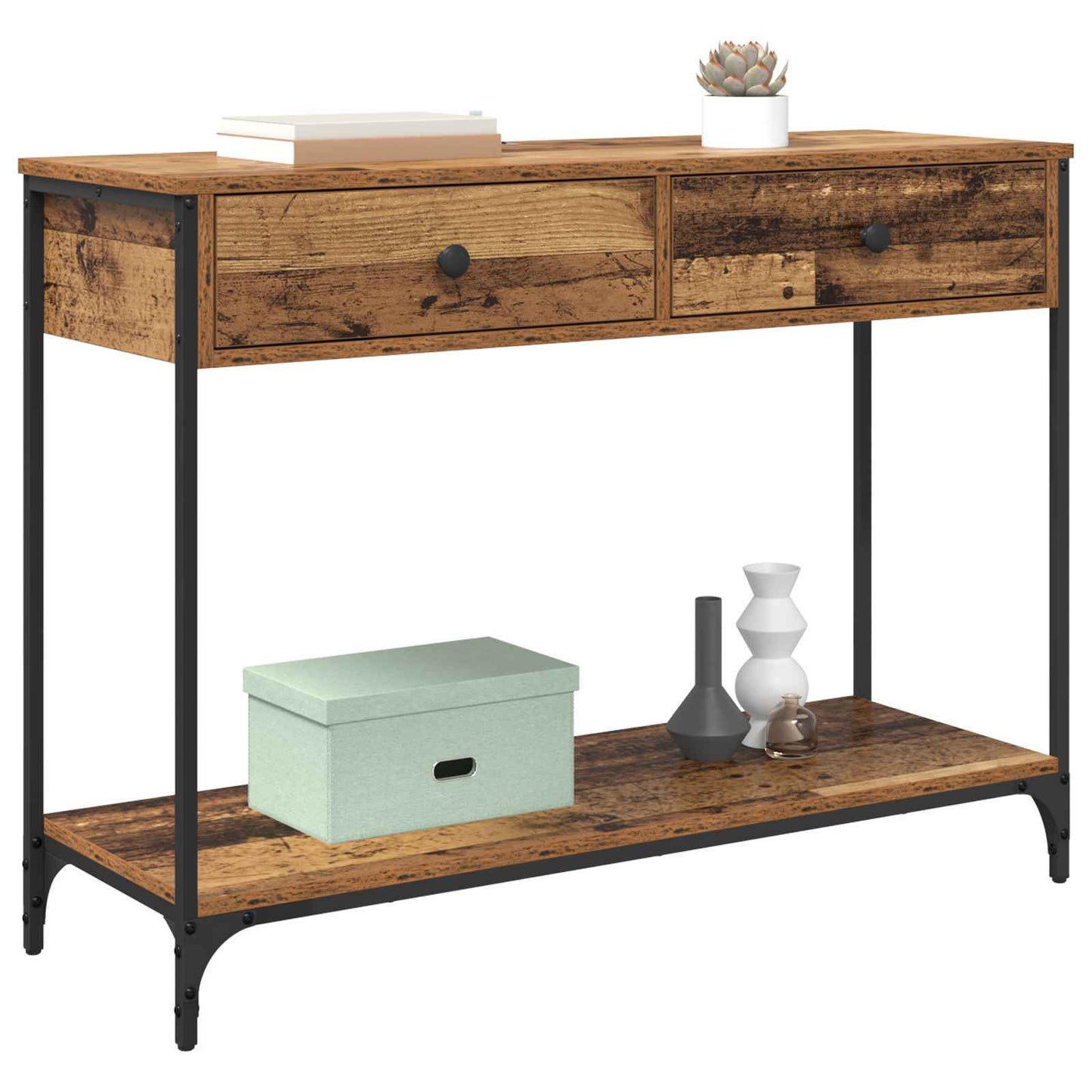 Console Table Old Wood 100 x 34.5 x 75 cm Engineered Wood