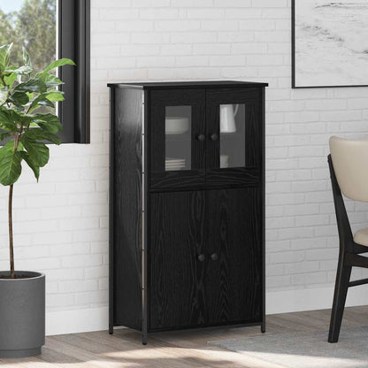 Highboard Black Oak 62 x 32 x 106.5 cm Engineered Wood