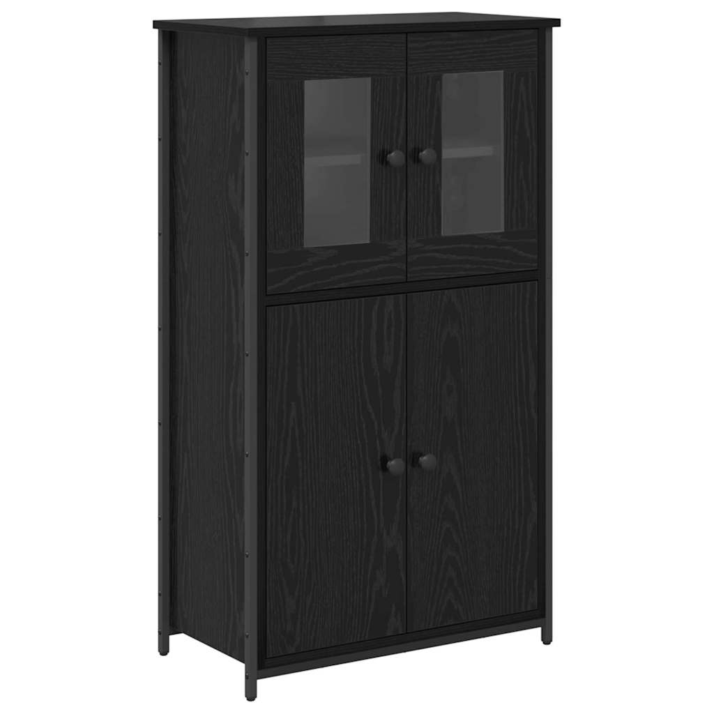 Highboard Black Oak 62 x 32 x 106.5 cm Engineered Wood