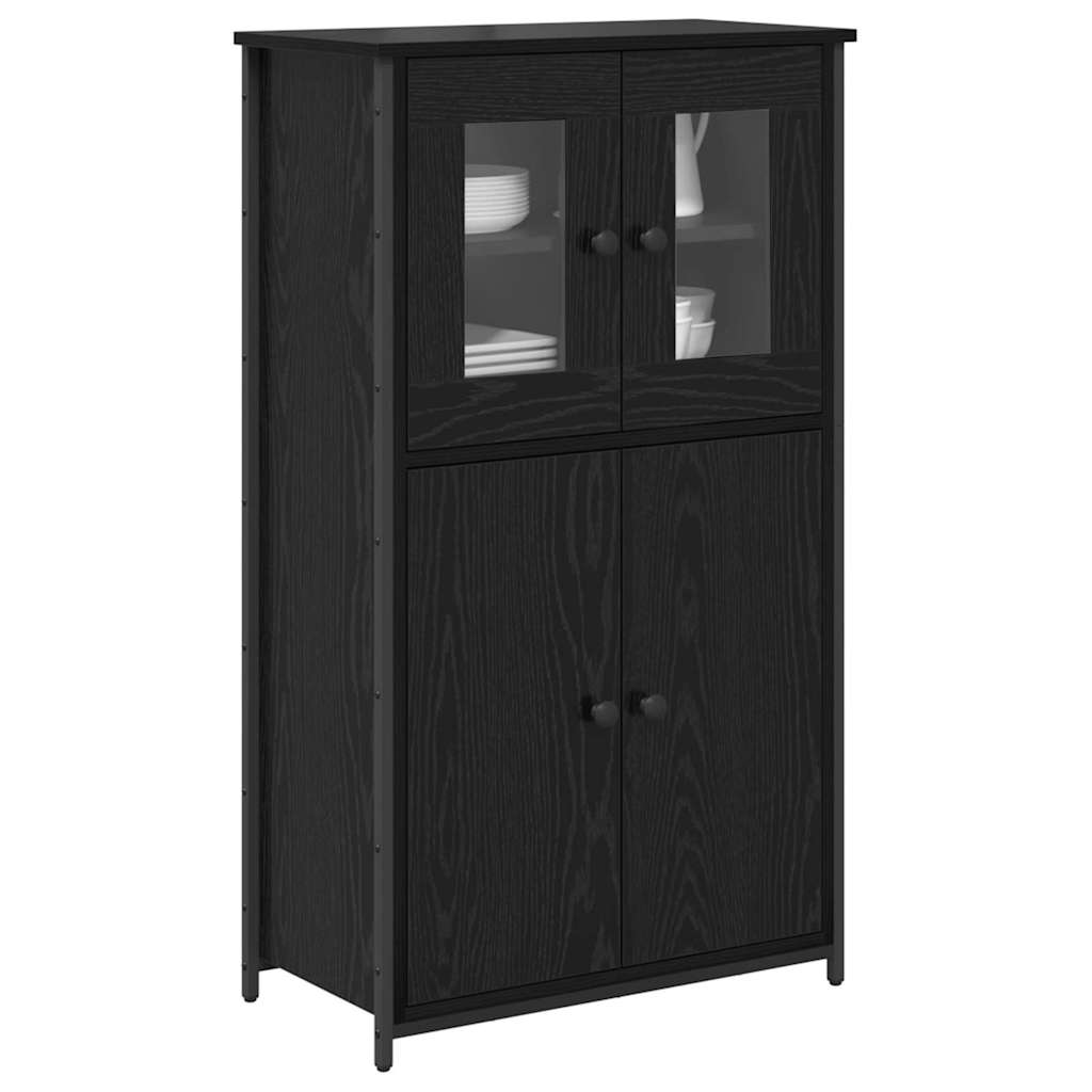 Highboard Black Oak 62 x 32 x 106.5 cm Engineered Wood