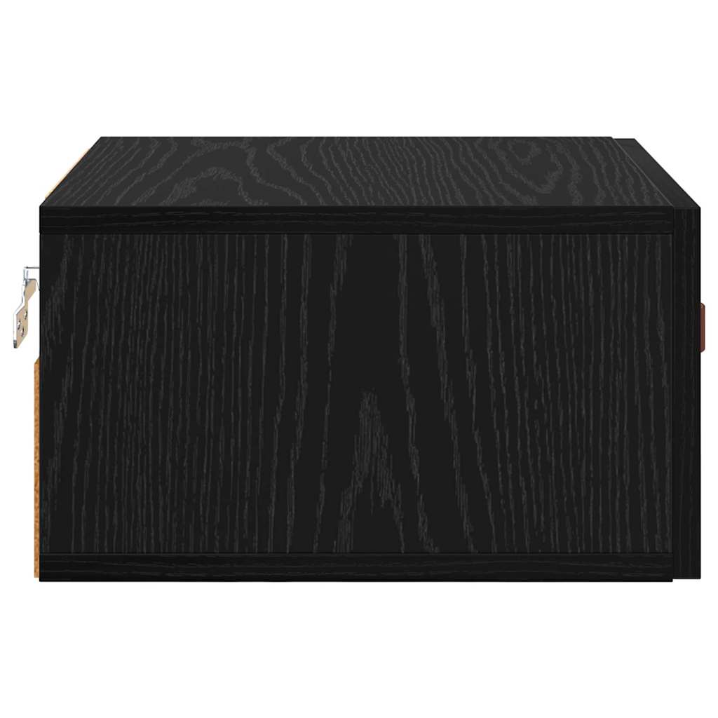 Wall-mounted Bedside Cabinet Black Oak 35 x 35 x 20 cm