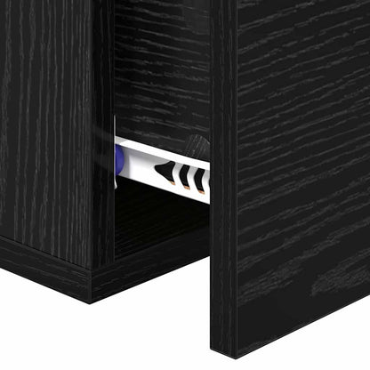 Bedside Cabinet Black oak 35 x 35 x 20 cm Engineered wood