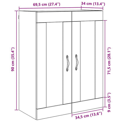 Wall Mounted Cabinet Black Oak 69.5 x 34 x 90 cm