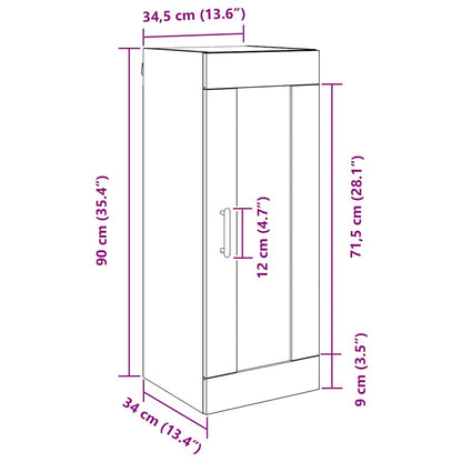 Wall Mounted Cabinet Artisan Oak 34.5 x 34 x 90 cm