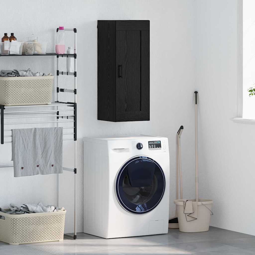 Wall Mounted Cabinet Black Oak 34.5 x 34 x 90 cm