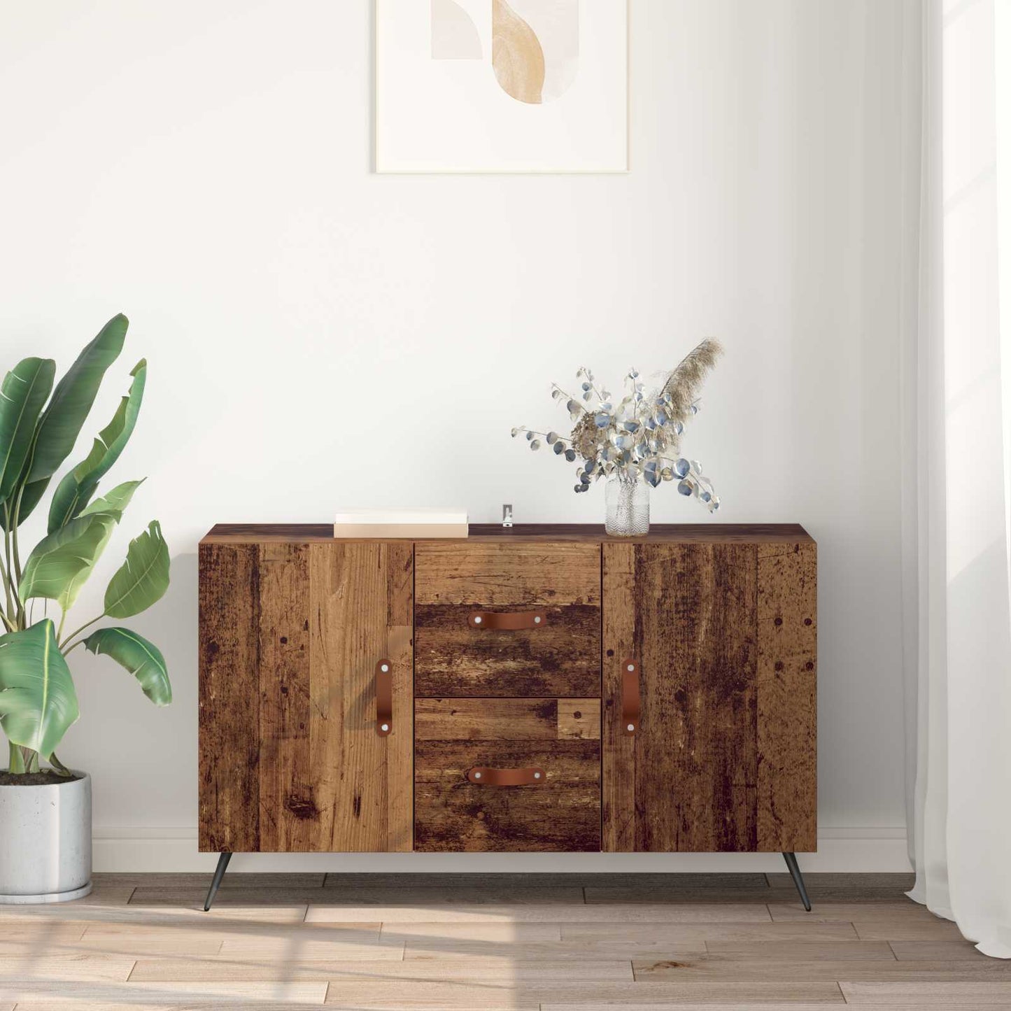 Sideboard with Drawer Old Wood 100 x 36 x 60 cm Engineered Wood