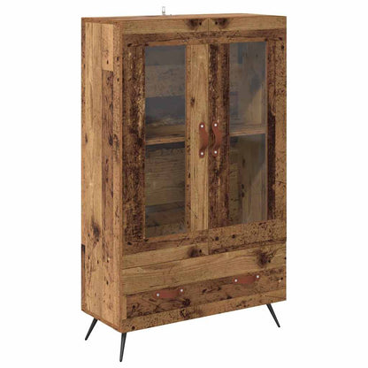 Highboard Old Wood 69.5 x 31 x 115 cm Engineered Wood and Glass