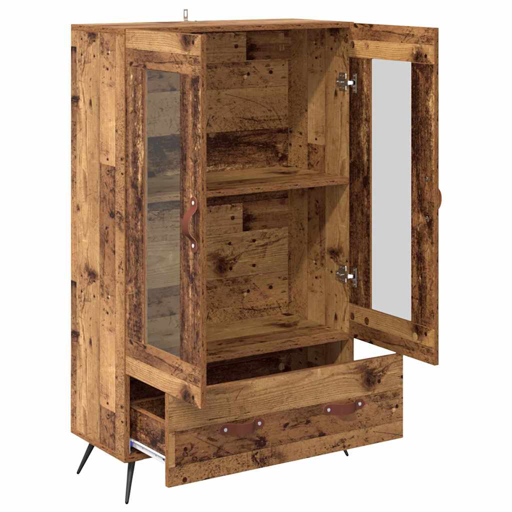 Highboard Old Wood 69.5 x 31 x 115 cm Engineered Wood and Glass