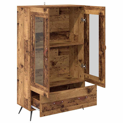 Highboard Old Wood 69.5 x 31 x 115 cm Engineered Wood and Glass
