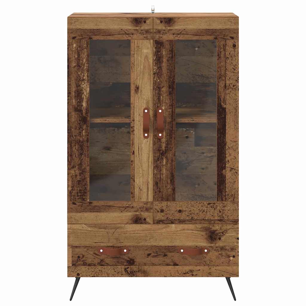 Highboard Old Wood 69.5 x 31 x 115 cm Engineered Wood and Glass