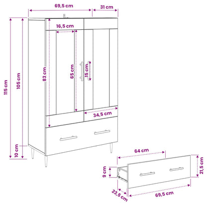 Highboard Artisan Oak 69.5 x 31 x 115 cm