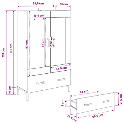 Highboard Artisan Oak 69.5 x 31 x 115 cm Engineered Wood