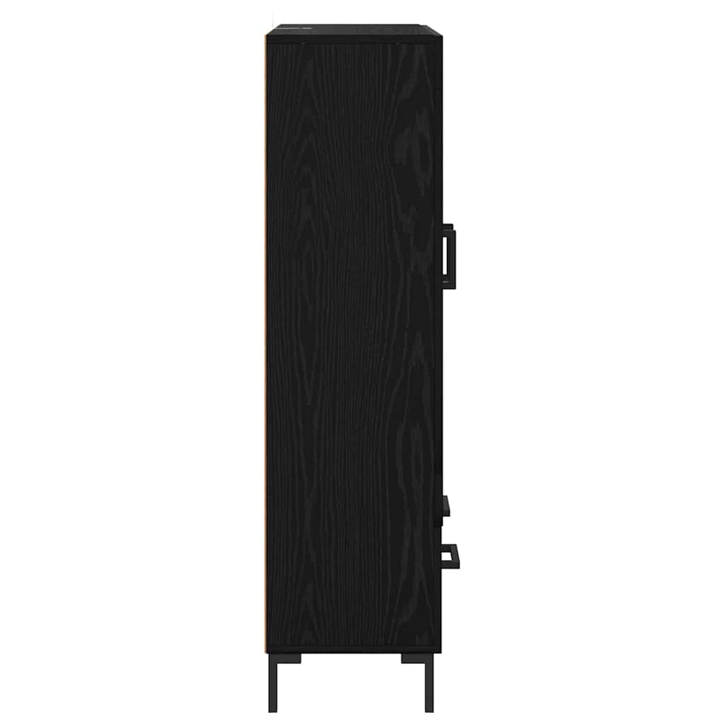 Highboard Black Oak 69.5 x 31 x 115 cm Engineered Wood