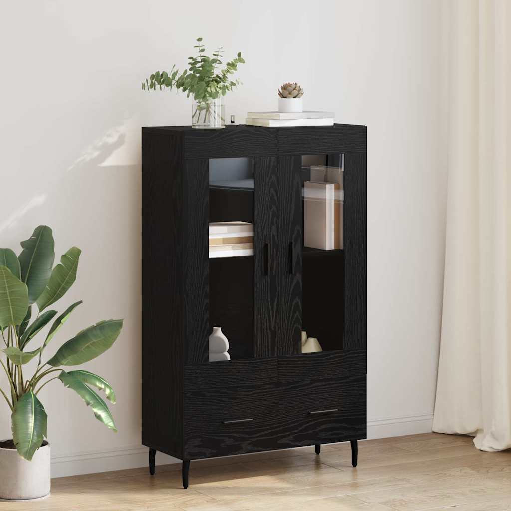 Highboard Black Oak 69.5 x 31 x 115 cm Engineered Wood