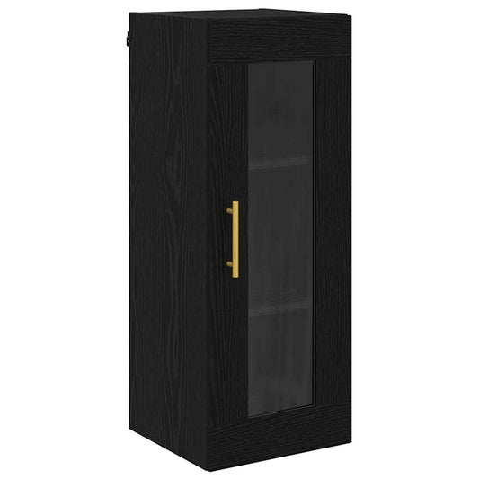 Wall Mounted Cabinet Black Oak 34.5 x 34 x 90 cm