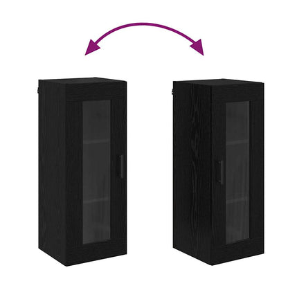 Wall Mounted Cabinet Black Oak 34.5 x 34 x 90 cm