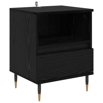 Bedside Cabinet 2 pcs Black Oak 40 x 35 x 50 cm Engineered Wood