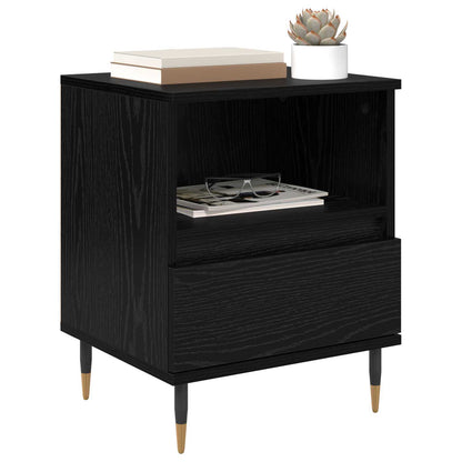Bedside Cabinet 2 pcs Black Oak 40 x 35 x 50 cm Engineered Wood